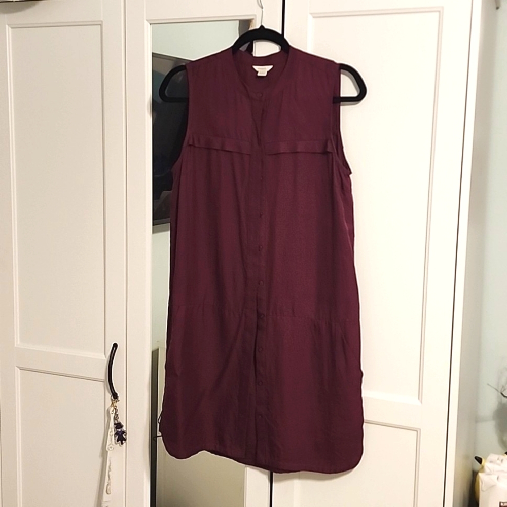 Red 100% silk tunic dress by Fossil, Size 6 US 10UK